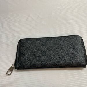 LOUIS VUITTON Long Zippy Wallet Vertical Damier Graphite Leather